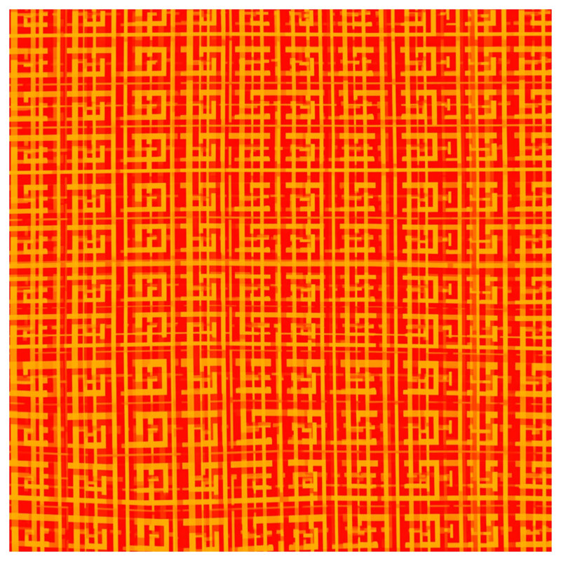 Housses de couette à lignes géométriques rouges et jaunes, Grand lit