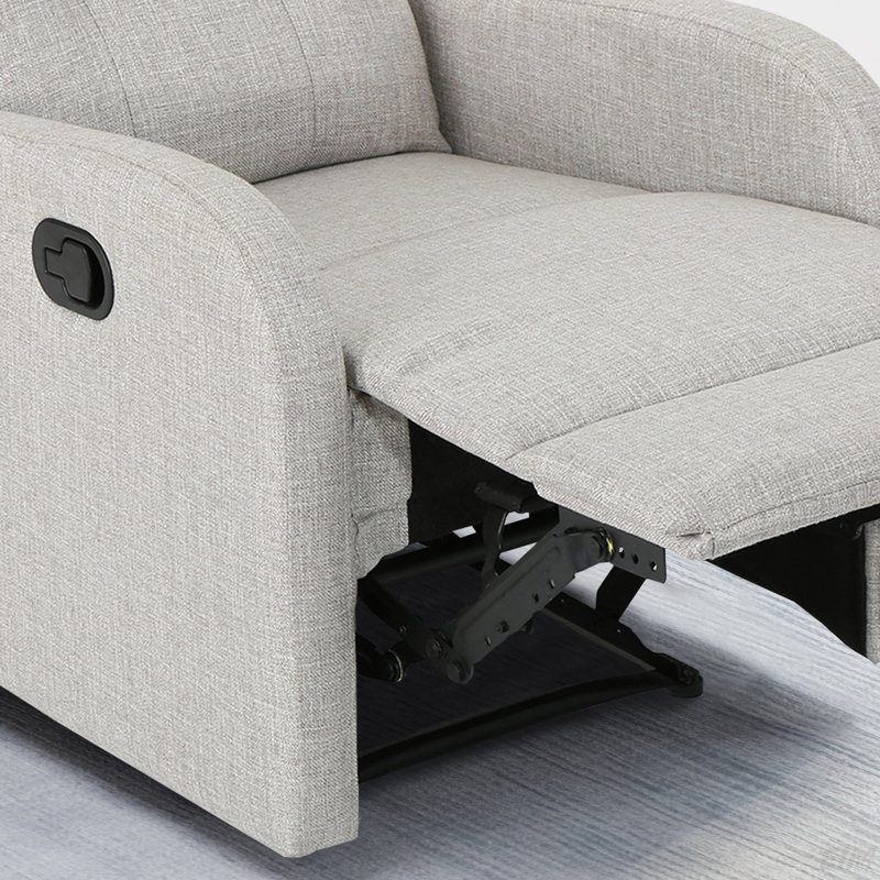 Sydenham Tufted Manual and Handle Recliner, Beige Fabric