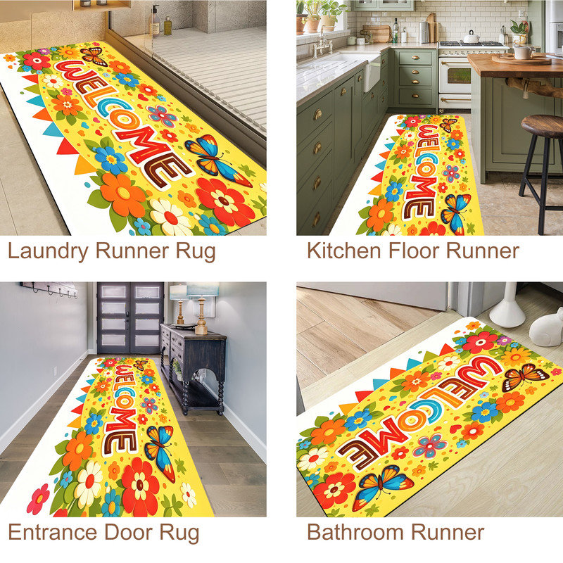  Tapis d'entrée antidérapant pour l'extérieur, 24 po x 36 po, chat amusant, Chat amusant, 24 po x 36 po