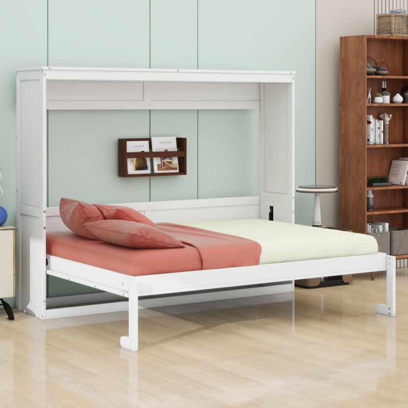 Sturdy Practical Murphy Bed, Full, White