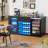 Large Wine Bar And Liquor Coffee Cabinet With Fridge Space, Led Lights, Charging Station, Glass Holder, Wine Racks & Drawer, Mini Fridge Cabinet Sideboard Buffet For Kitchen, Dining Room, Living Room