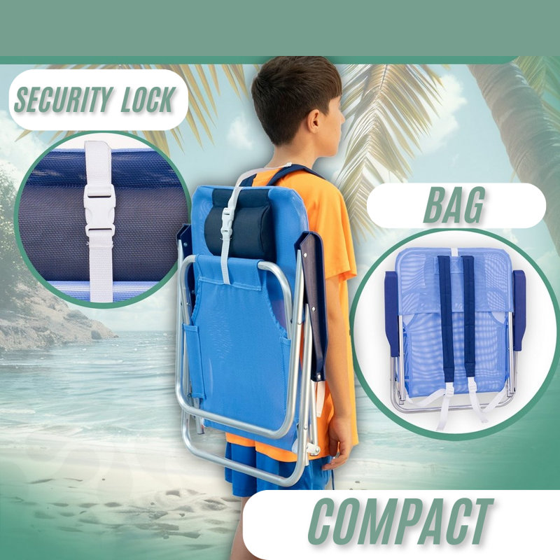 Folding Beach Chair, Blue