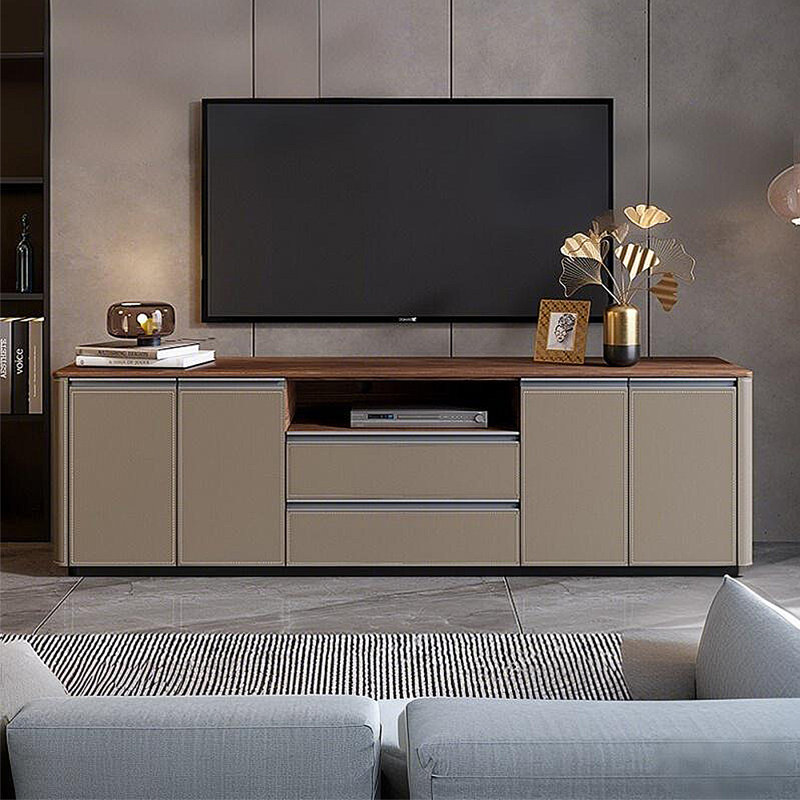 Meuble de rangement de meuble télé moderne et luxueux, H 23,62 po x L 94,49 po x l 13,78 po, Kaki