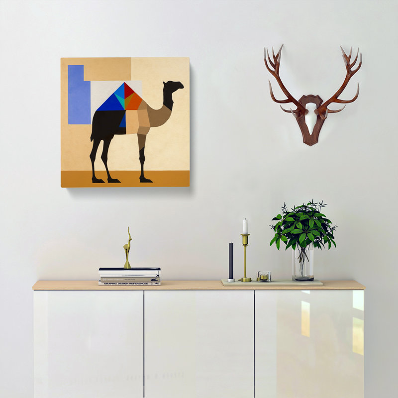 Camel Suprematism No.1 - No Frame Print, 50cm H x 50cm W x 3cm D