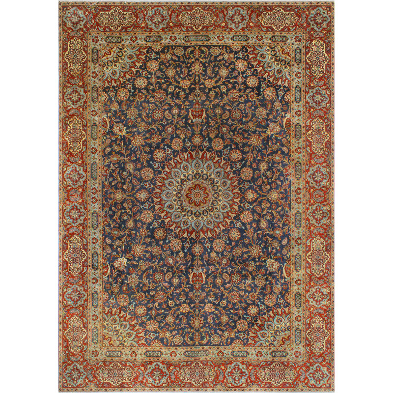 Khrystopher Distressed Jade Navy Rug