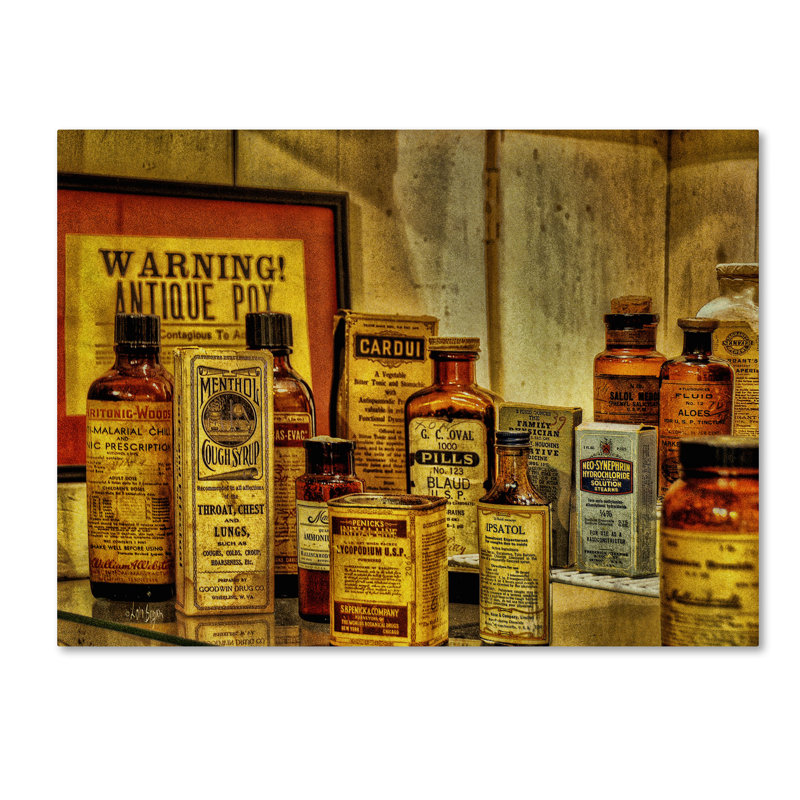 « rétro médicaments » par lois bryan, reproduction de photo sur toile, H 14 po x l 19 po x P 2 po