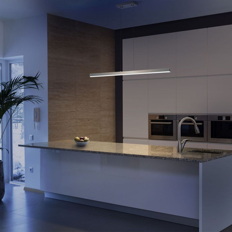 Float 48" Suspended Linear Pendant - 40W - 12T, Satin Nickel