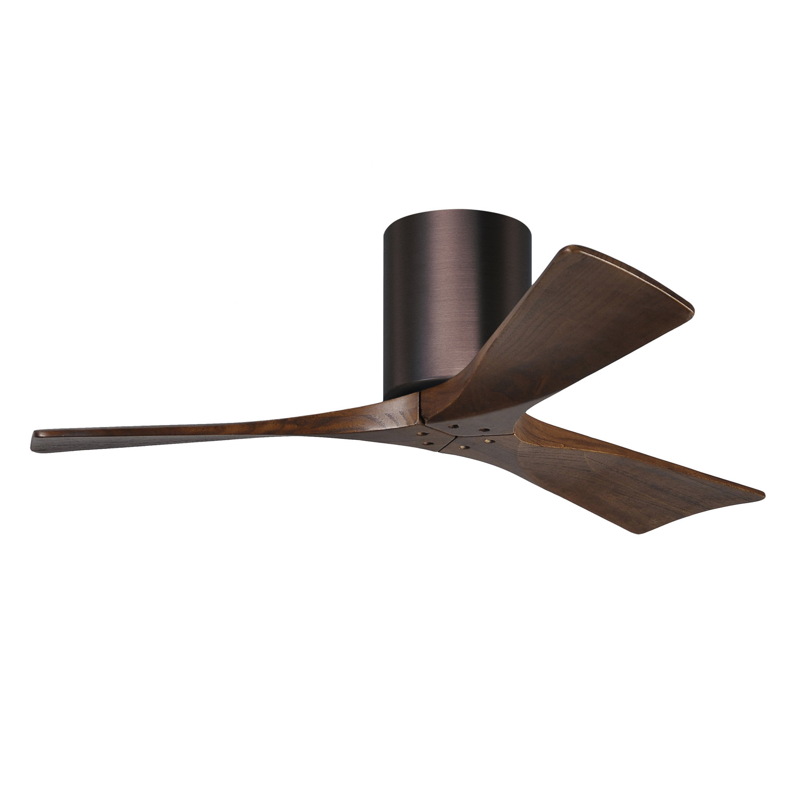 Olivier 3 Blade Ceiling Fan, Brushed Bronze, Walnut Tone, 42"