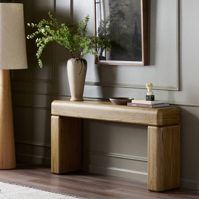 Malen Console Table- 60-Drifted Oak Veneer, 30" H x 60" W x 13" D