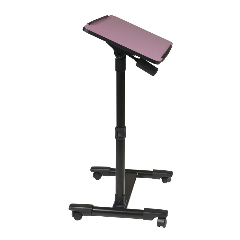 23.75'' W Laptop Cart with Wheels, Purple
