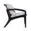 Chaise d'extérieur en bois d'eucalyptus foncé et corde grise avec coussins blancs Liora, chaise