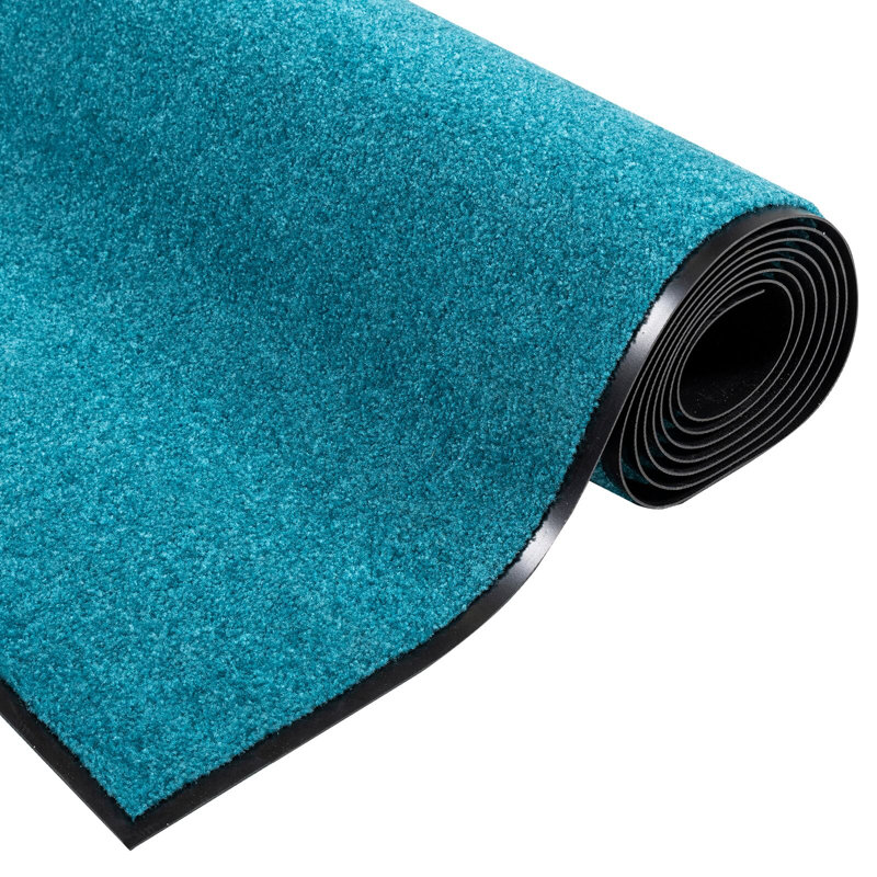 vidaXL Doormat Washable Home Barrier Welcome Rug Multi Sizes Multi Colours, 120cm W x 300 cm L, Cyan