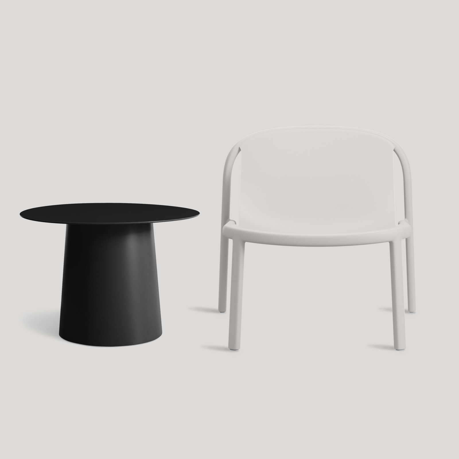 Decade Outdoor Armless Lounge Chair, Putty
