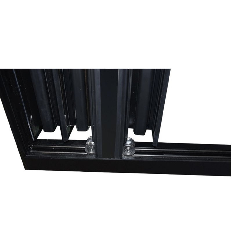 Porte triple pliante 120 po, S'ouvre à droite vers l'extérieur, Noir, H 84 po x l 120 po x P 3 po