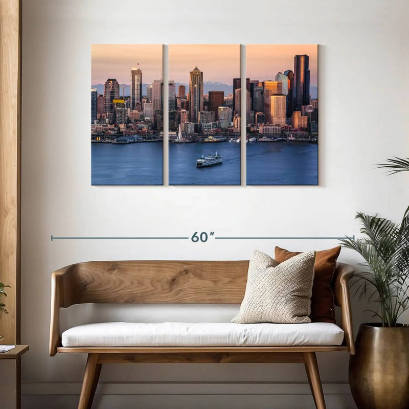 Vue de Seattle, H 28 po x l 45 po