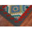 Tapis de couloir oriental multicolore en laine Kilim 3 x 17