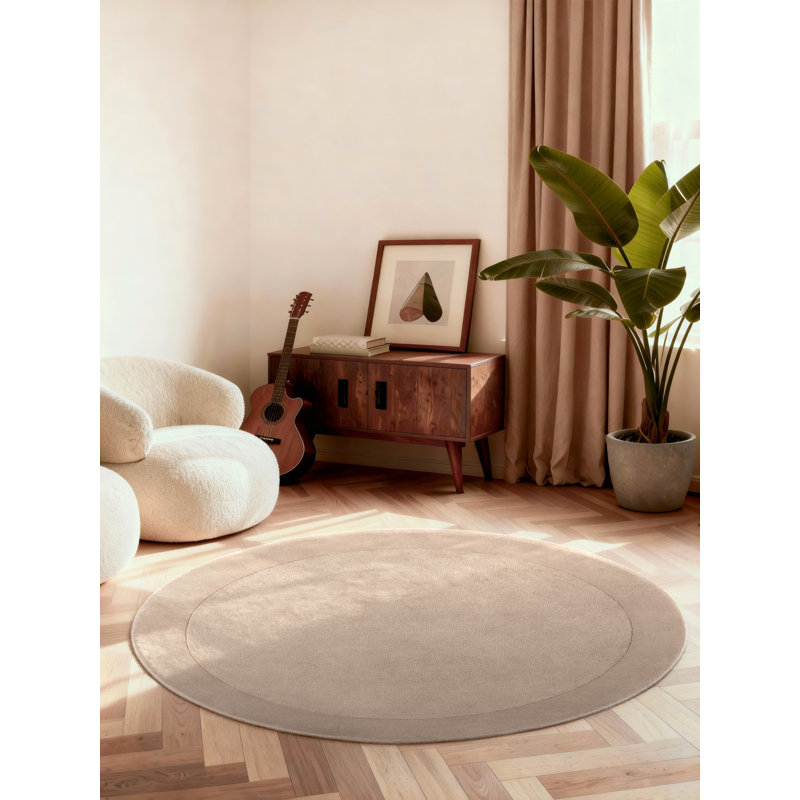 Villeroy & Boch Wool Rug Kivi - Soft Natural Living room Rug with Border, Handmade & Natural, Modern Design, Beige