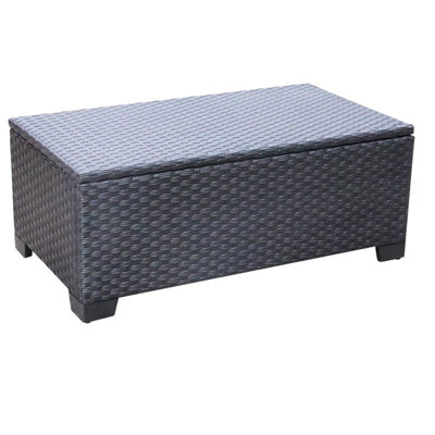 Table basse d'extérieur en osier avec couvercle imperméable