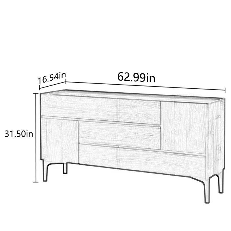 Casier simple en bois de noyer massif, H 31,5 po x l 62,99 po x P 16,54 po