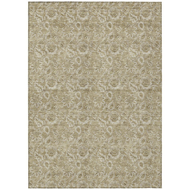 Washable Floral Indoor / Outdoor Rug