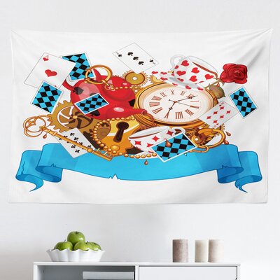 Ambesonne Alice In Wonderland Tapestry, Mad Design Of Cards Clocks Tea Pots Keys Flowers Fantasy World Art, Fabric Wall Hanging Decor For Bedroom Livi -  East Urban Home, F4AAB7A65D844AE78F0E09F745F8F960