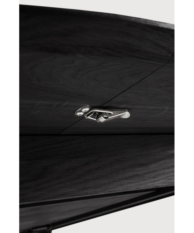 Bok Round Solid Oak Dining Table, Black