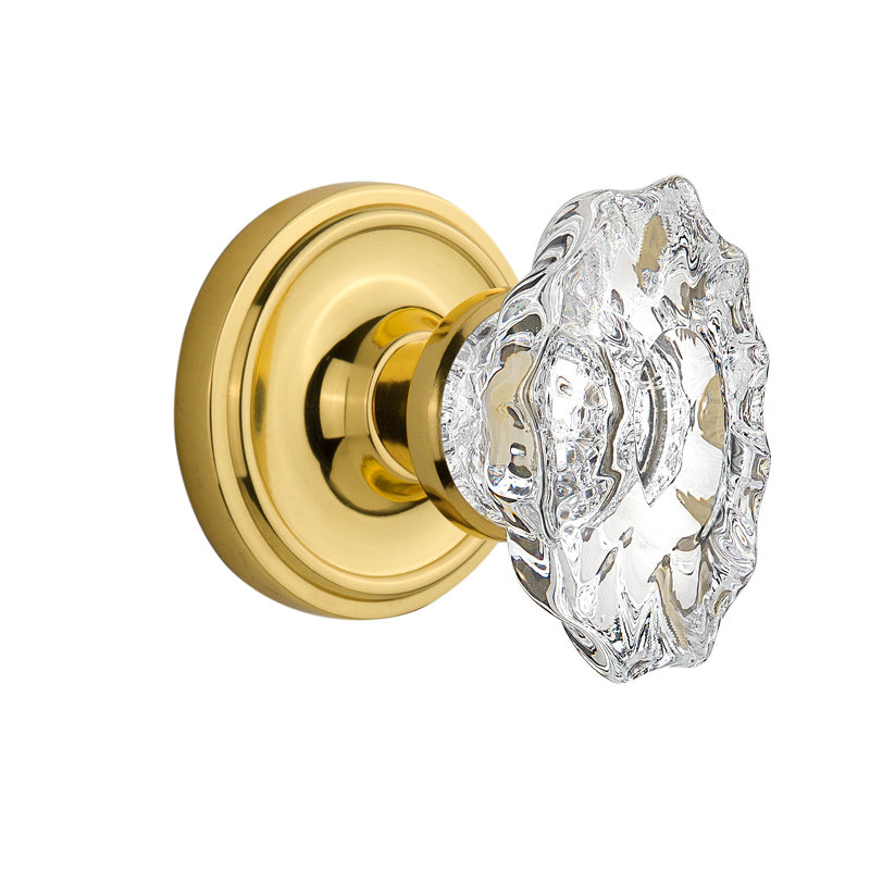 Classic Rosette with Chateau Door Knob, Polished Brass, 2.375"