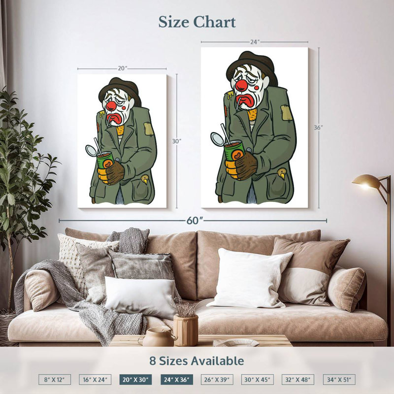 Clown Leisha Hobo, H 30 po x l 20 po