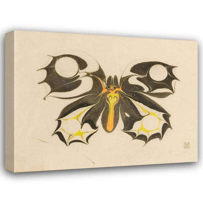 «Butterfly» par Koloman Moser, reproduction d'art sur toile tendue, H 48 po x l 33 po