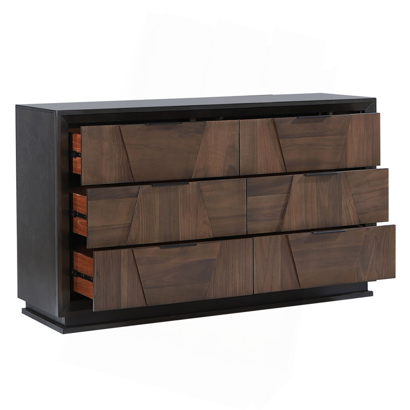 Commode à 6 tiroirs de style traditionnel en bois