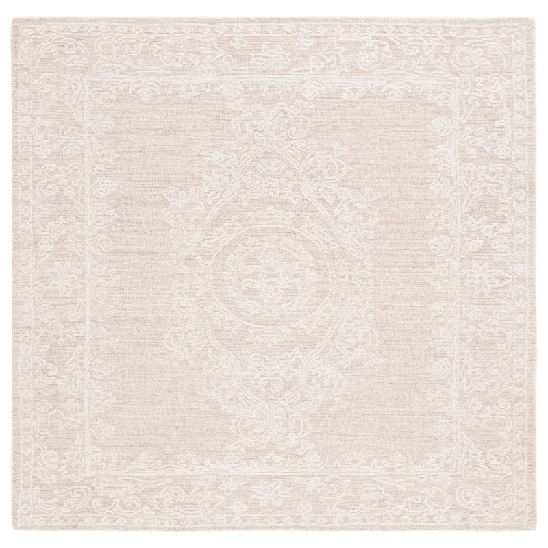 Abstract Hand Tufted Wool Oriental Rug, Square 6'