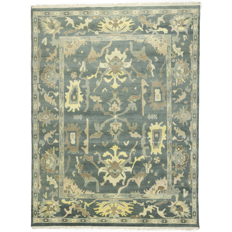 Tapis oriental gris Oushak Chobi