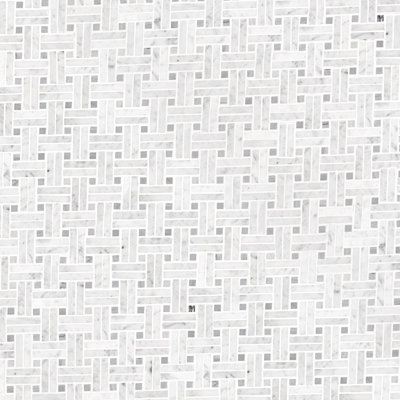Carrara White Weave 12 in. x 12 in. Polished Marble Mosaic Floor and Wall Tile Tile