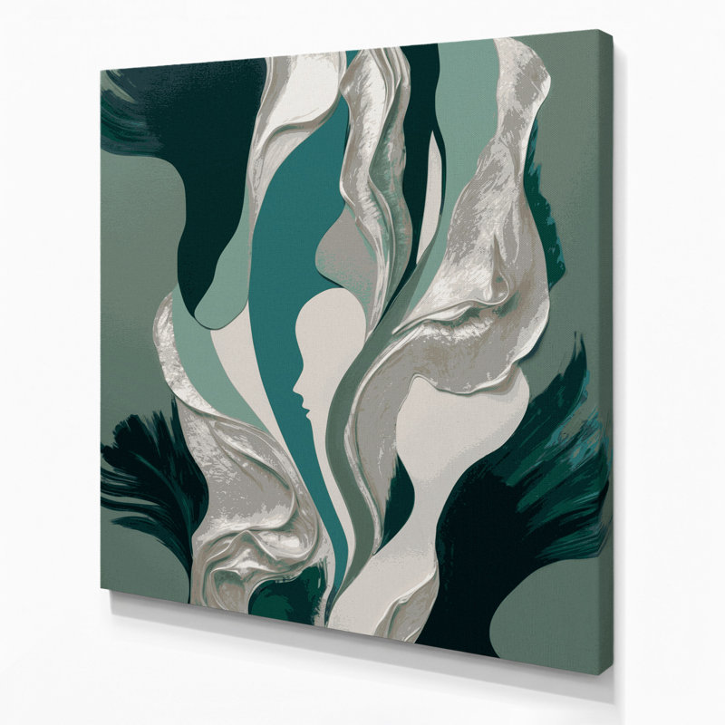 Abstrait art figuratif gris sur toile 15, H 16 po x l 16 po