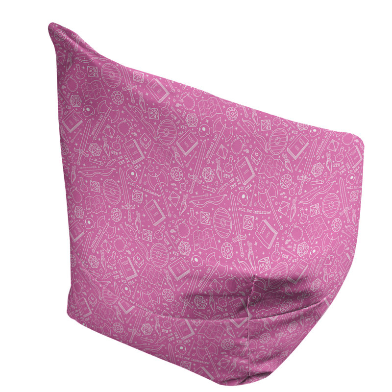 Leffel Bean Bag, 86" H x 27" W x 43" D, Poly-fill, Pink/White