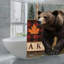 Rideaux de douche Rustic Bear & Plaid, 71 × 71