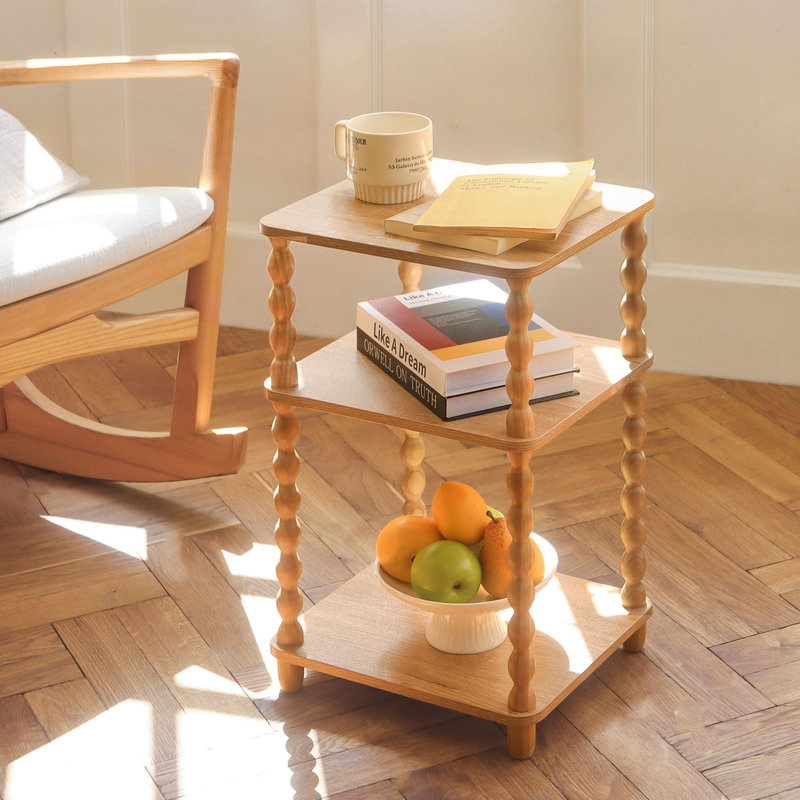 Table d'appoint, petite table de bout avec tablette de rangement, table de chevet moderne pour salon, chambre à coucher, bureau et petits espaces