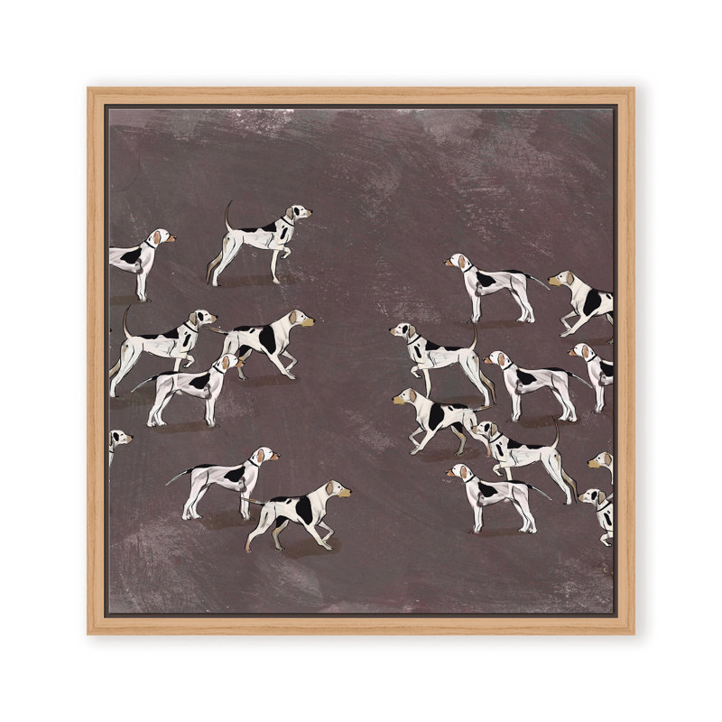 Nature Inspired Modern Ensemble: Sleek Hound Soirée, 36" H x 36" W, Framed Matted Print, Gold