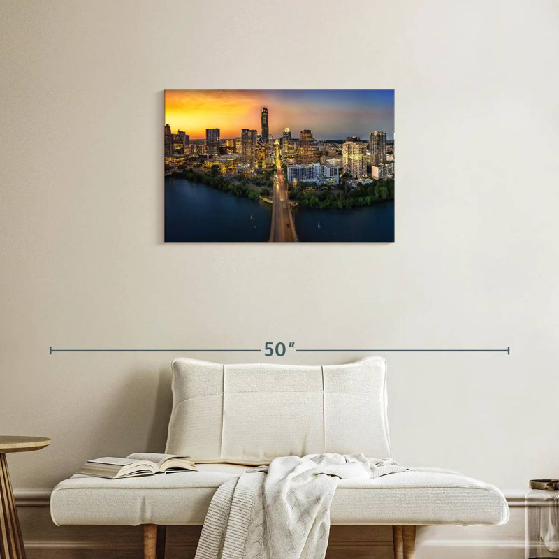 Austin City Sundown, 20" H x 30" W