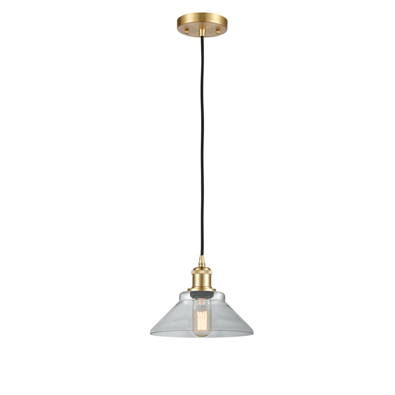 Newton St Loe 1 - Light Single Pendant, 3.5 Watt Vintage LED Bulb, Clear, Black Antique Brass