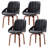 Modern Swivel Upholstered Faux Leather Solid Wood Dining Chairs-1648877914