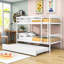 Lit superposé simple au-dessus d'un lit simple en bois avec lit gigogne simple-1269800826