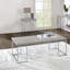 Table de bout en chêne naturel et chrome avec base en métal