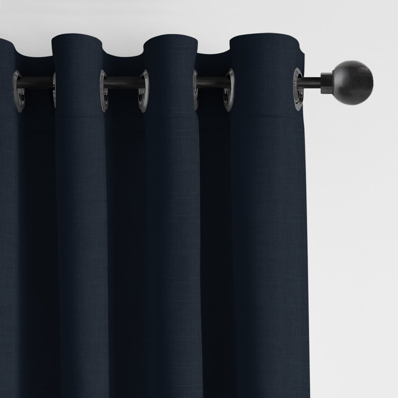 Paire de rideaux Elsie, L 50 po x L 120 po, Bleu marine véritable