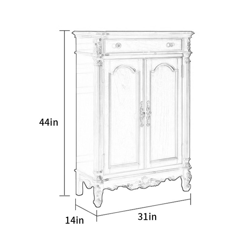 Armoire de rangement pour chaussures en bois massif 16 paires