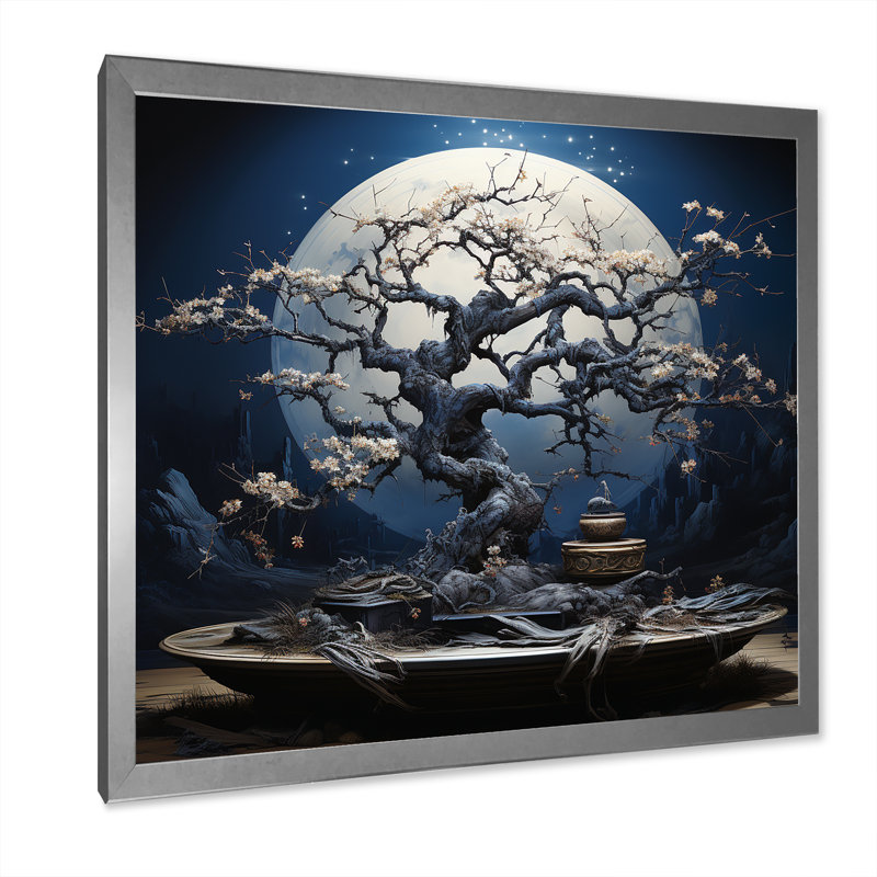 «White Bonsai Serenade 1», art mural blanc, Argent, H 36 po x l 36 po