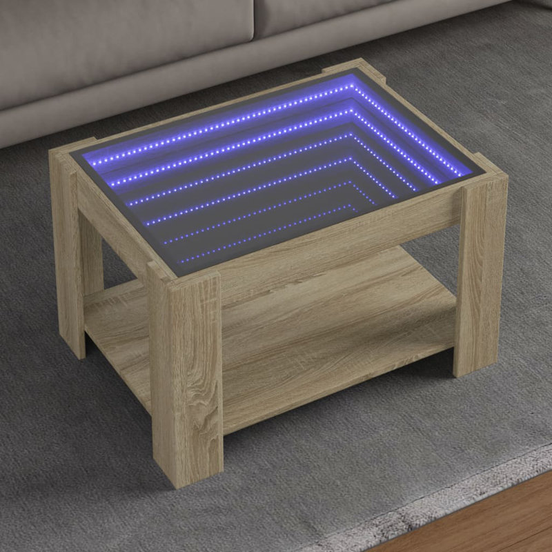 Dalvin Coffee Table with Storage, 45cm H x 73cm L x 53cm W, Sonoma Oak