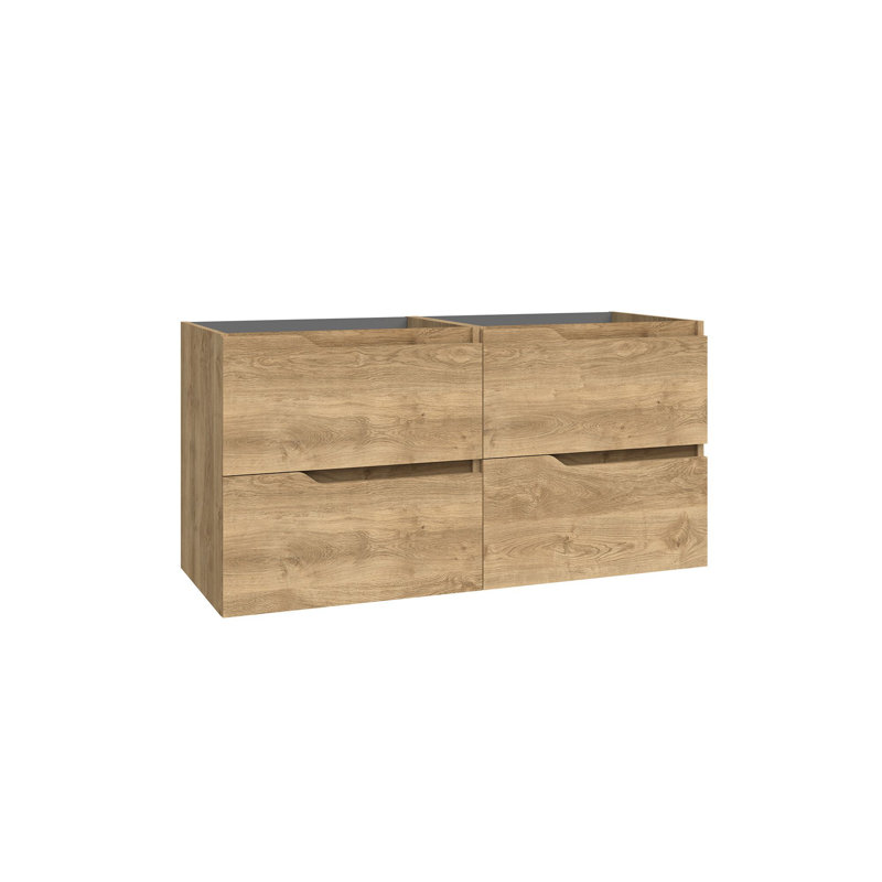 Base de meuble-lavabo double mural 46,4 po Menta seulement, Chêne naturel