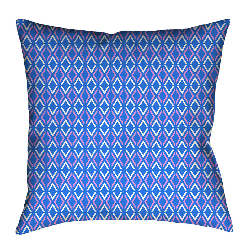 Housse de coussin Katelyn Elizabeth, 26 po x 26 po, Mauve / Bleu, Polyester sergé