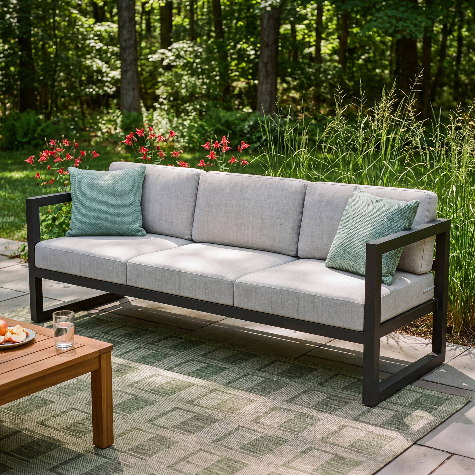 Smith 84" Sunbrella® Patio Sofa, Cast Silver, Slate